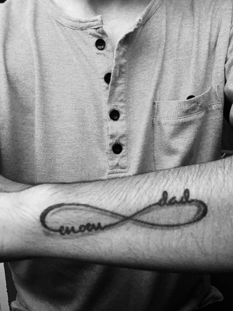 Parents Infinity Symbol Tattoo On Arm Sleeve