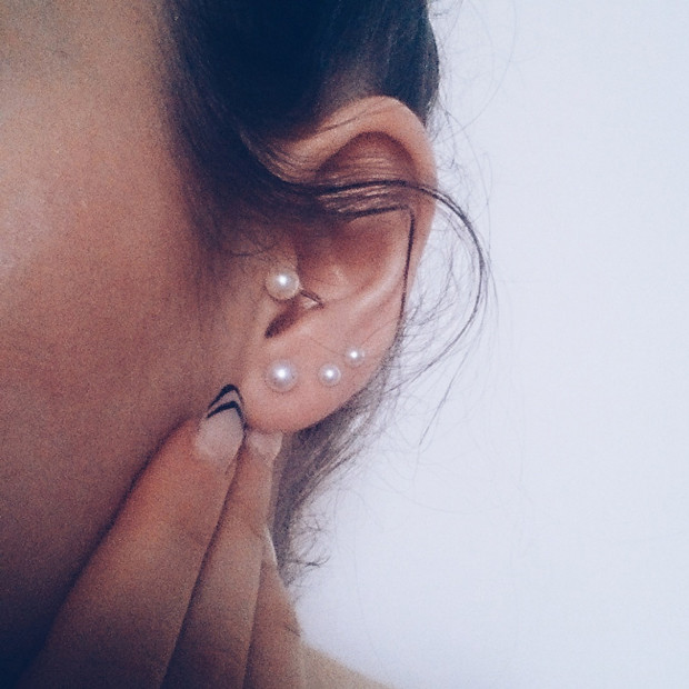 Pearl Studs Lobes And Tragus Piercing