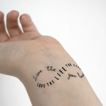 Quote Infinity Symbol Temporary Tattoo On Wrist