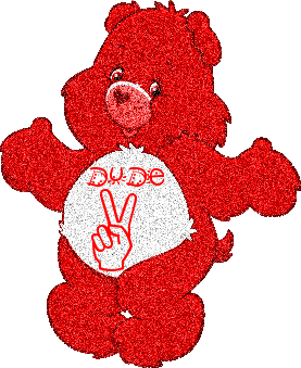 Red Dude Care Bear Glitter