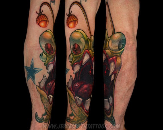 Shocking Angler Fish Tattoo On Arm