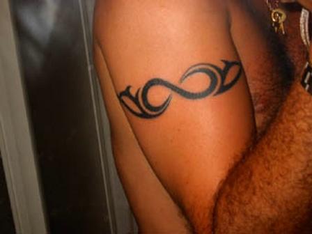 Shoulder Tribal Infinity Symbol Tattoo For Men