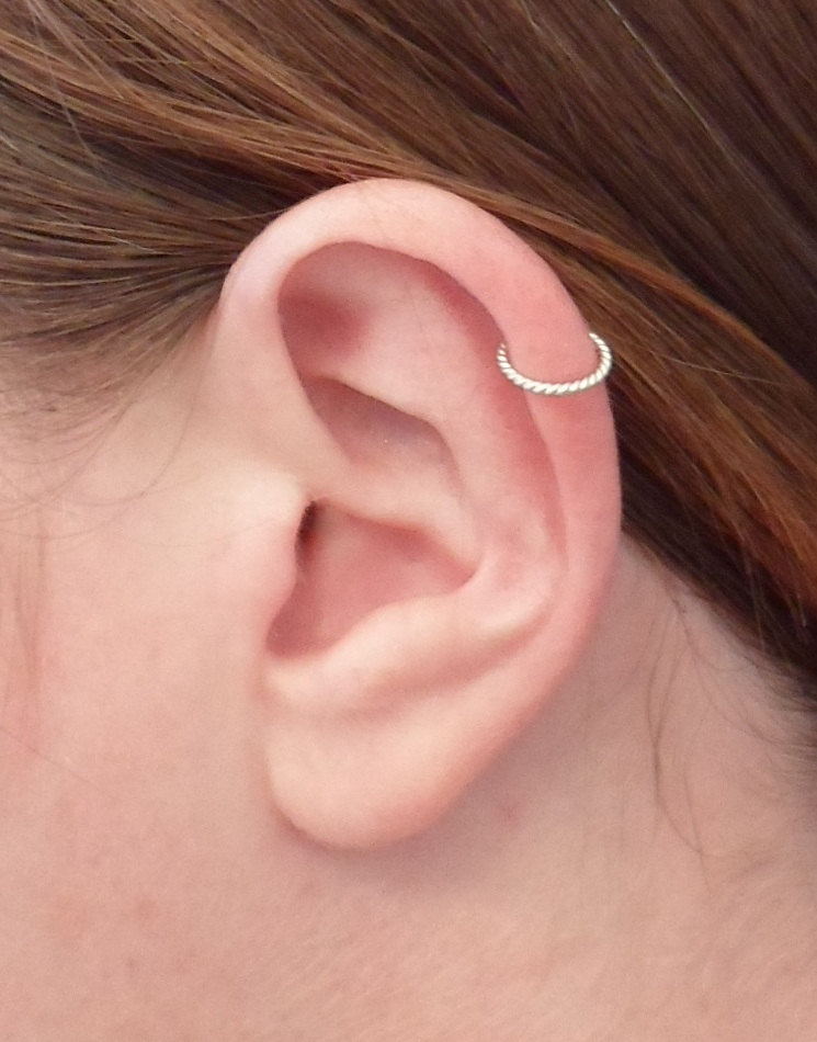 Silver Hoop Ring Cartilage Piercing