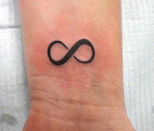Small Black Infinity Symbol Tattoo On Wrist