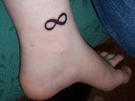 Small Black Ink Infinity Symbol Tattoo On Ankle