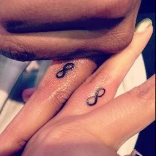Small Infinity Matching Tattoos On Fingers