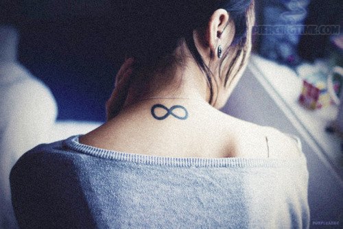 Small Infinity Symbol Tattoo On Nape