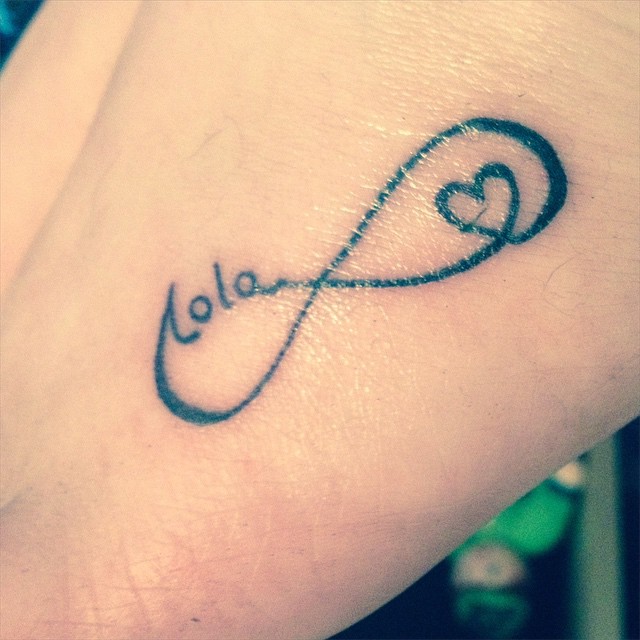 Small Lola Infinity Heart Tattoo