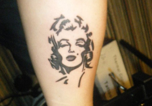 Small Marilyn Monroe Tattoo On Arm