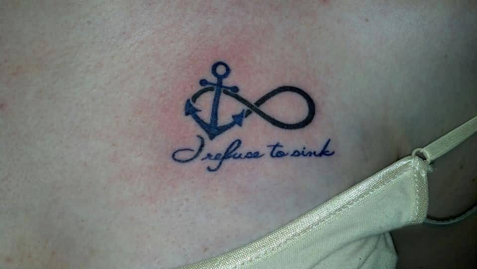 Small Navy Infinity Symbol Tattoo