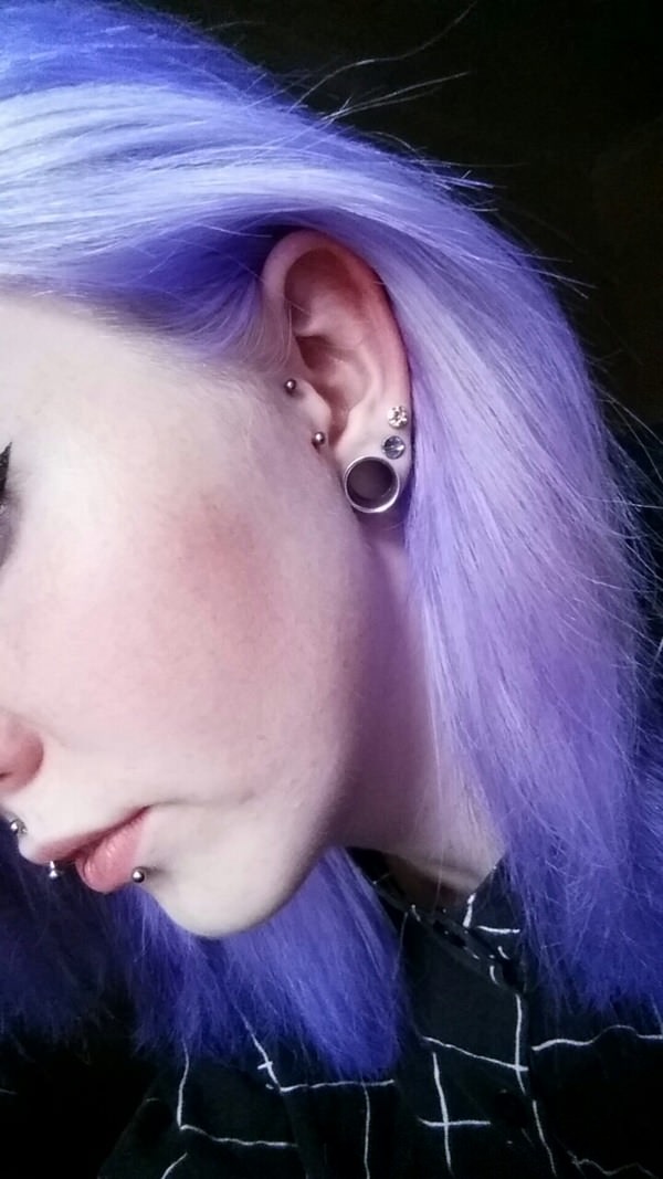 Stretched Ear Lobes And Tragus Piercing