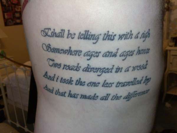 The Road Not Taken Of Robert Frost Poem Tattoo