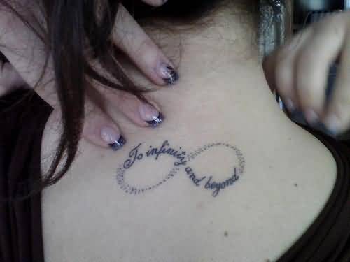 To Infinity And Beyond Symbol Tattoo On Upper Back