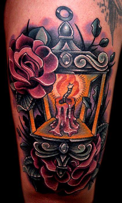 Traditional Lantern Tattoo By Jonathan Montalvo