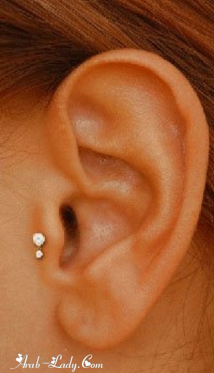 Tragus Piercing Picture On Girl Left Ear