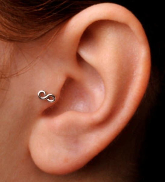 Tragus Piercing With Infinity Stud