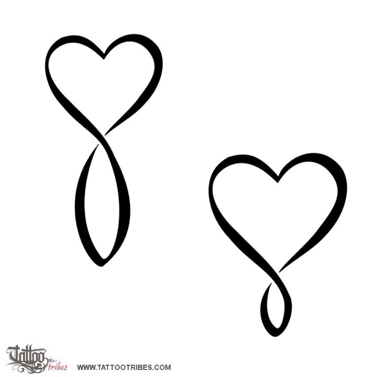 Two Hearts Infinity Symbols Tattoo Design