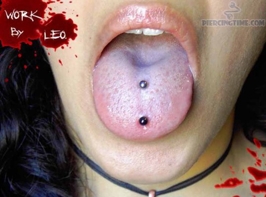 Vertical Tongue Surface Piercing Picture