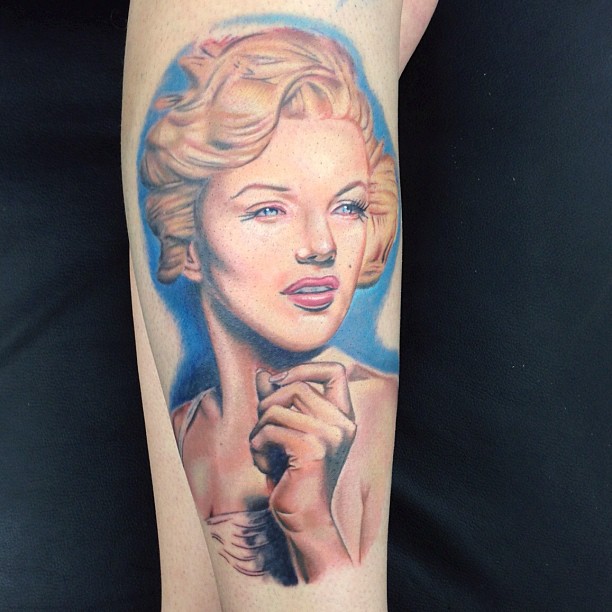 Wonderful Marilyn Monroe Colored Tattoo