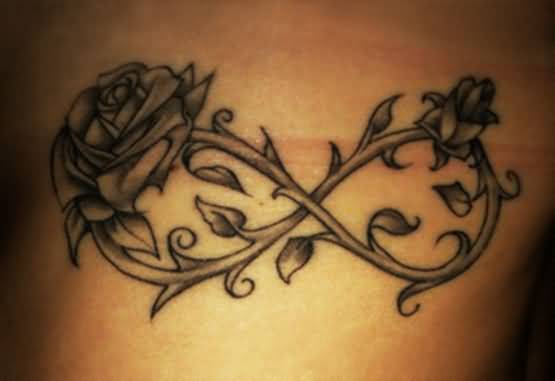 Wonderful Rose Infinity Symbol Tattoo