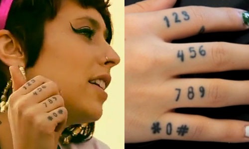 1 To 9 Numbers Tattoo On Fingers For Girls