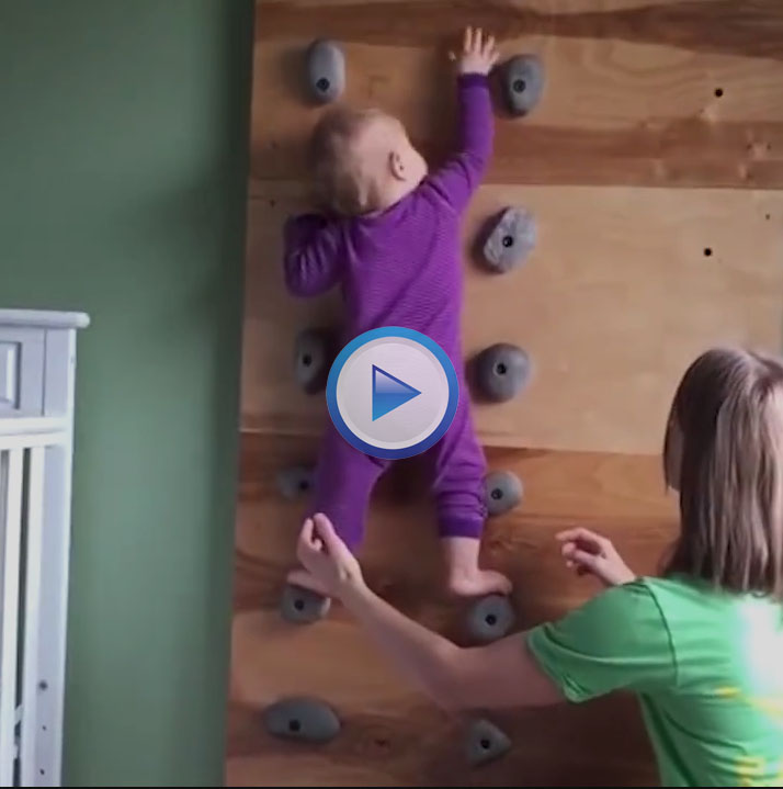 A baby learning how to climb -  Future alpinist!