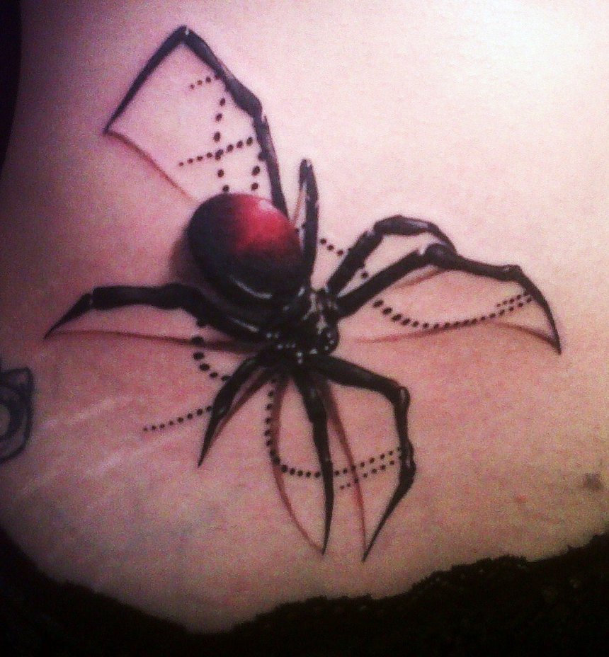 Amazing Black Widow Tattoo By Hamdoggz