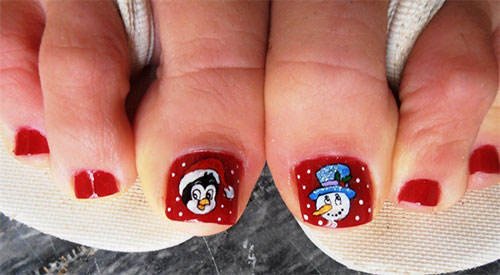40 Most Beautiful Christmas Nail Art Ideas For Toe Nails
