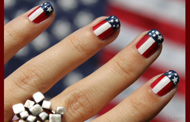 American Flag Nail Art