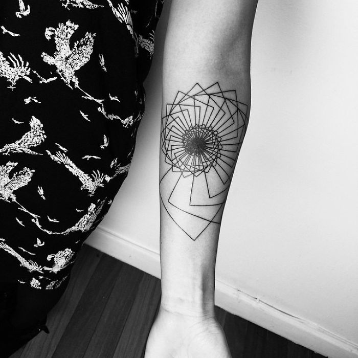 Arm Spiral Down Blackwork Tattoo On Arm Sleeve By Matt Matik