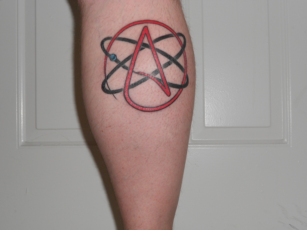 Athiest And Science Tattoo On Leg By Sowellfan