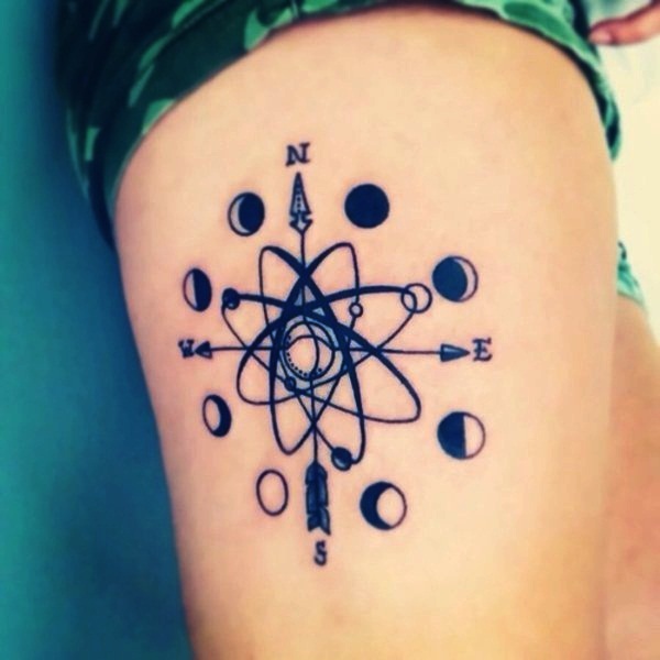Atom Compass Science Tattoo