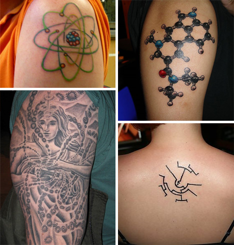 Atoms Molecules Science Tattoos For Girls