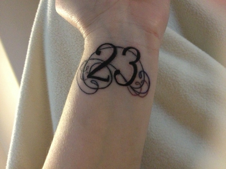 Attractive 23 Number Tattoo On Wrist