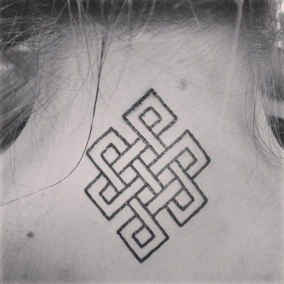 Attractive Celtic Knot Tattoo On Nape