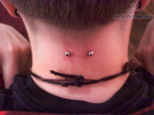 Awesome Back Neck Surface Piercing