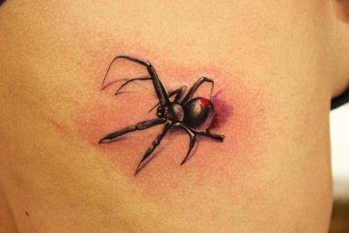 Awesome Black Widow Spider Tattoo
