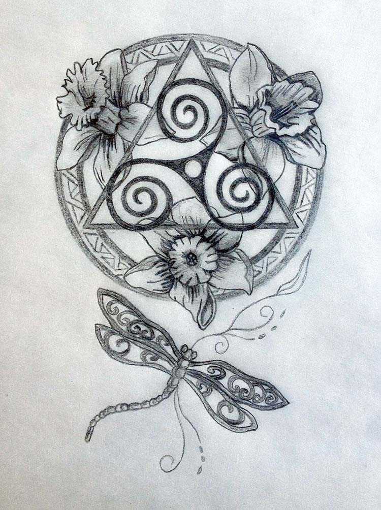 Awesome Celtic Spiral Symbol Tattoo Drawing