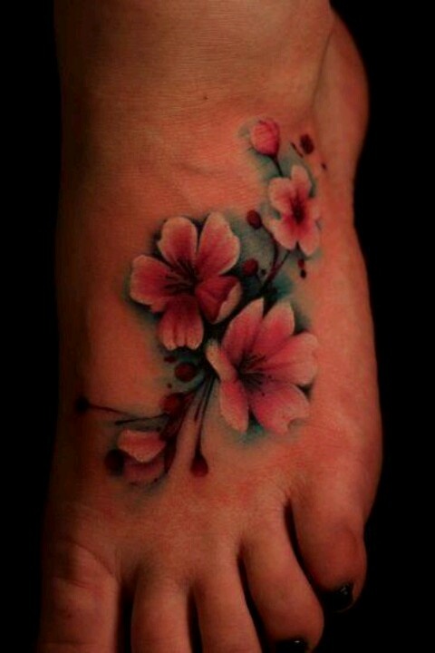 Awesome Gladiolus Flowers Tattoo On Foot