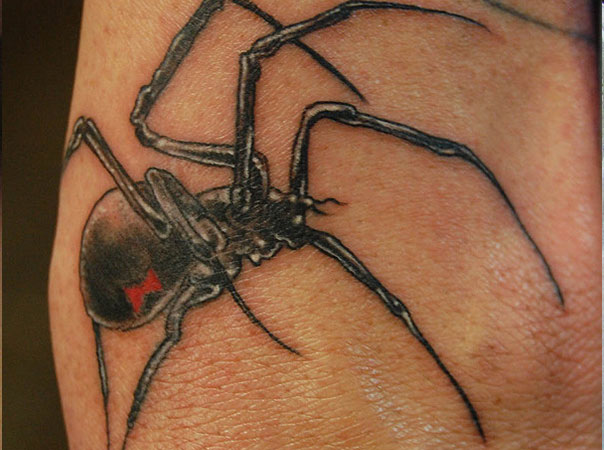 Awful black Widow Spider Tattoo