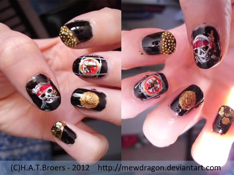 10. Pirate Anchor Acrylic Nail Design - wide 7