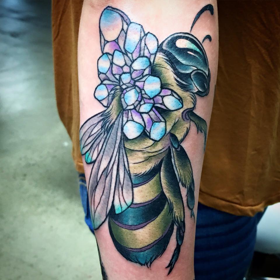 Bee tattoo by Matti Hixson