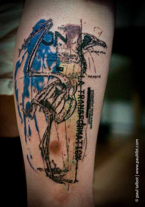Biology Science Theme Tattoo On Leg By Paul Talbot