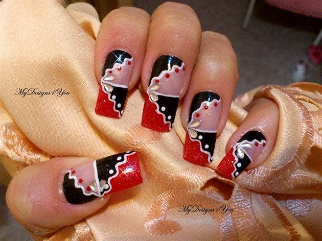 Black And Red Nail Art