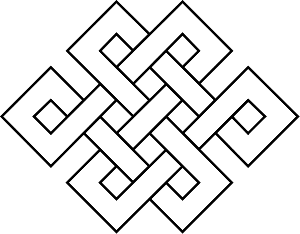Black And White Endless Knot Tattoo Sample