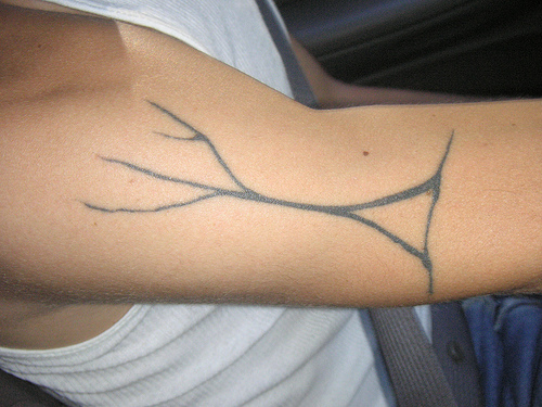 Black Neuron Science Tattoo On Right Half Sleeve