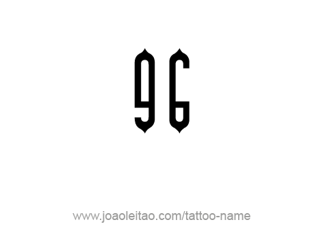 Black Ninety Six Number Tattoo Design