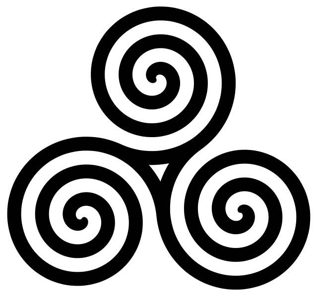 Black Triple Celtic Spiral Tattoo Design