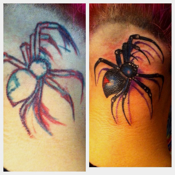 Black Widow Before And After Tattoo