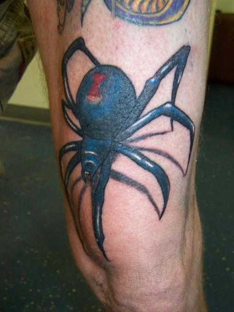 Black Widow Spider Tattoo On Foot